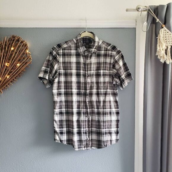 Daniel Cremieux Other - Daniel Cremieux Short Sleeve Button Down, Small, Black/White Plaid